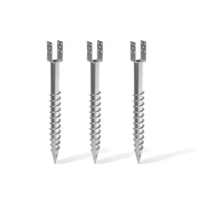 ground screw with wooden frame