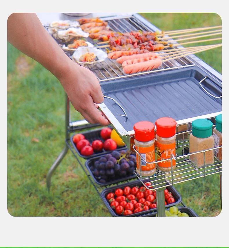Charcoal grill Stainless steel small portable folding grill