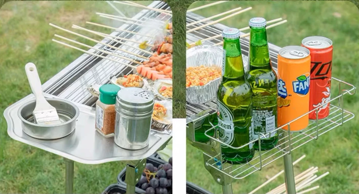 Portable Folding Grill Stainless Steel Barbecue Grill Round Folding Bbq Grill