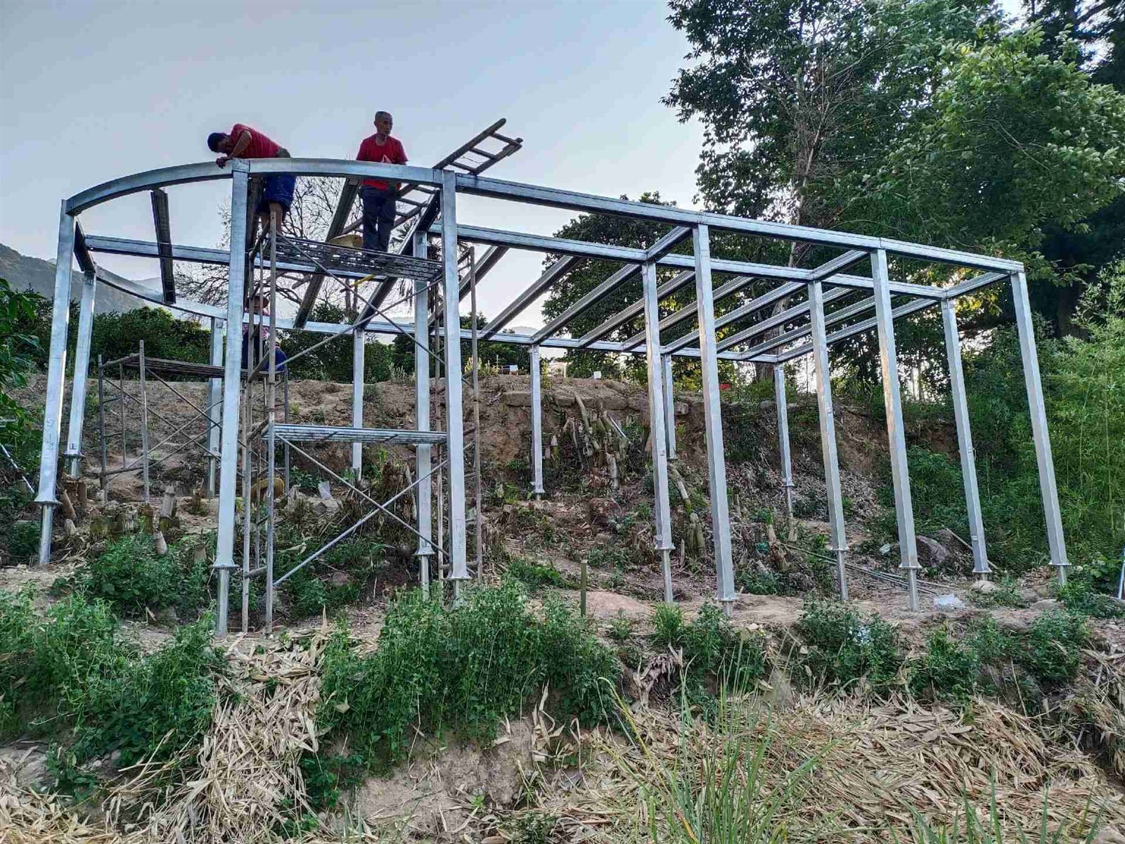 building a steel frame deck