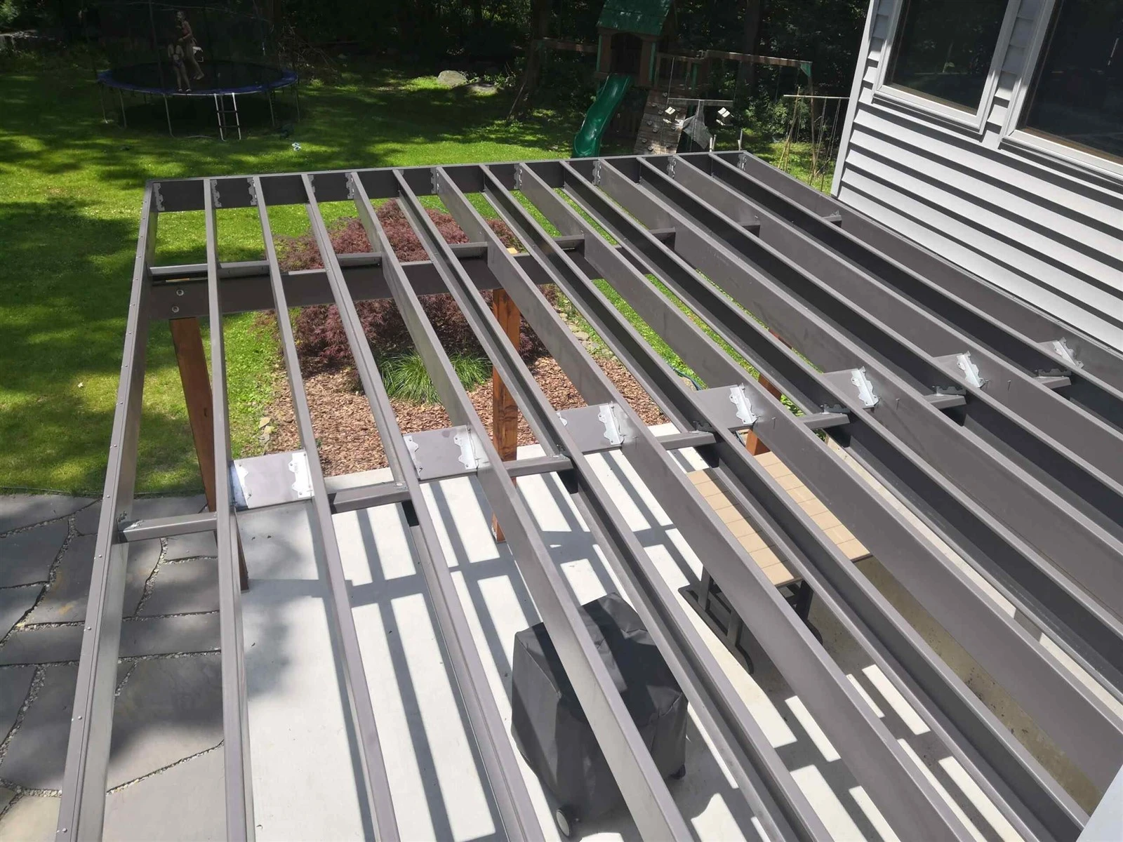 building a steel frame deck building a steel frame deck