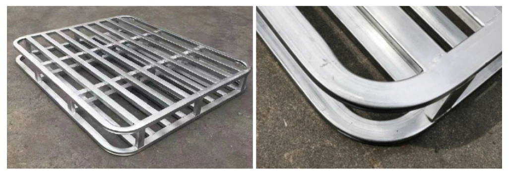 Round Corners Double Deck Steel Pallets4